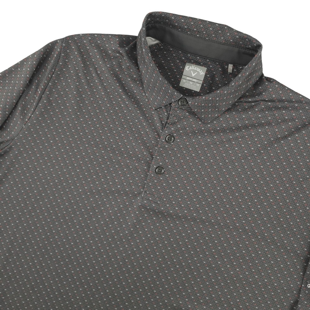 Callaway Opti-Dri Polo Shirt Mens XL Gray Geometric South Padre Island Golf Club